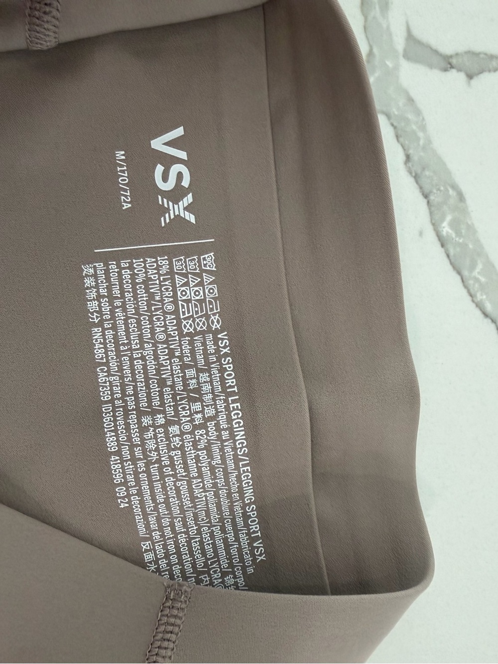 NWOT Victoria’s Secret VSX High-Waist Taupe Leggings & Zip Jacket Set M/XS - Picture 4 of 12